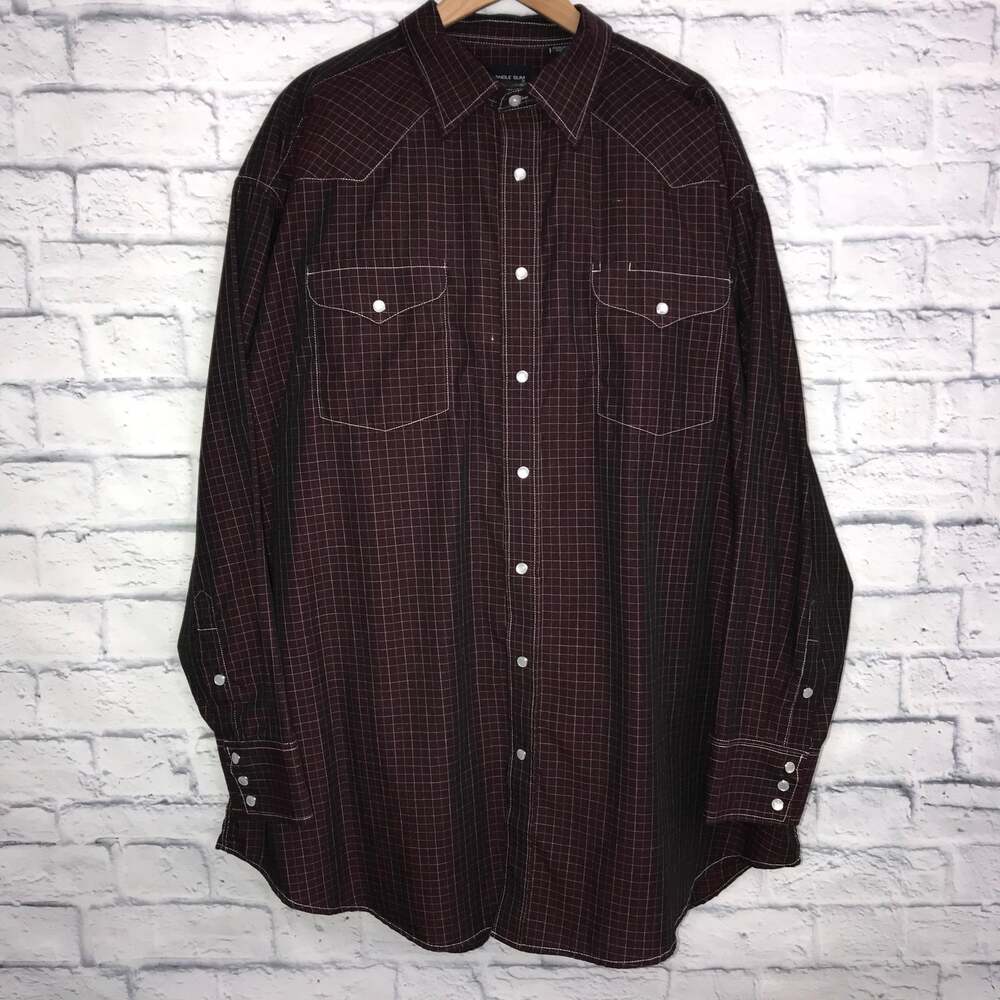 Panhandle Slim Dark Square Dress Shirt
